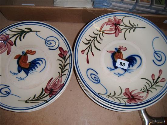 Set of six French plates